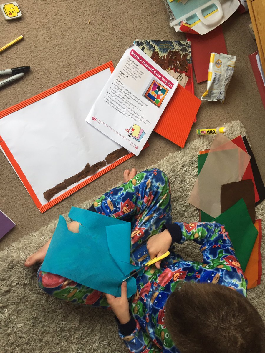 LDudaniec's tweet photo. @StAnthony1_2S Lucas creating a Matisse inspired Coral Reef #MissingSchool https://t.co/A9iPFVgkKn