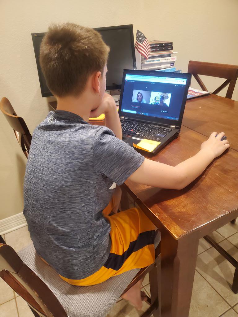 savann86's tweet photo. So far Jackson has done the American pledge, the Texas pledge, had his breakfast, and is now on to science learning about traits! #homeschool2020 @keri_rivas31 @NoelLonghorns https://t.co/45wWAS2wQK