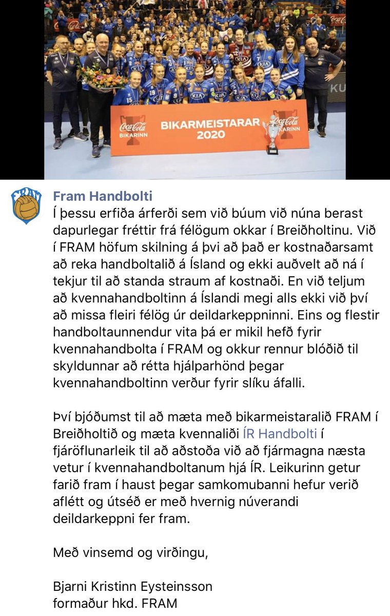 framhandbolti's tweet photo. Við í Fram ætlum að leggja okkar að mörkum við að aðstoða kvennalið ÍR!

@ebba_gu @handkastid @IR_Handbolti @Seinnikvk @Seinnibylgjan @SvavaGretars @arnardadi @Minnaermeira @TeddiPonza @RagnheidurJ https://t.co/2VaNbSiZKC