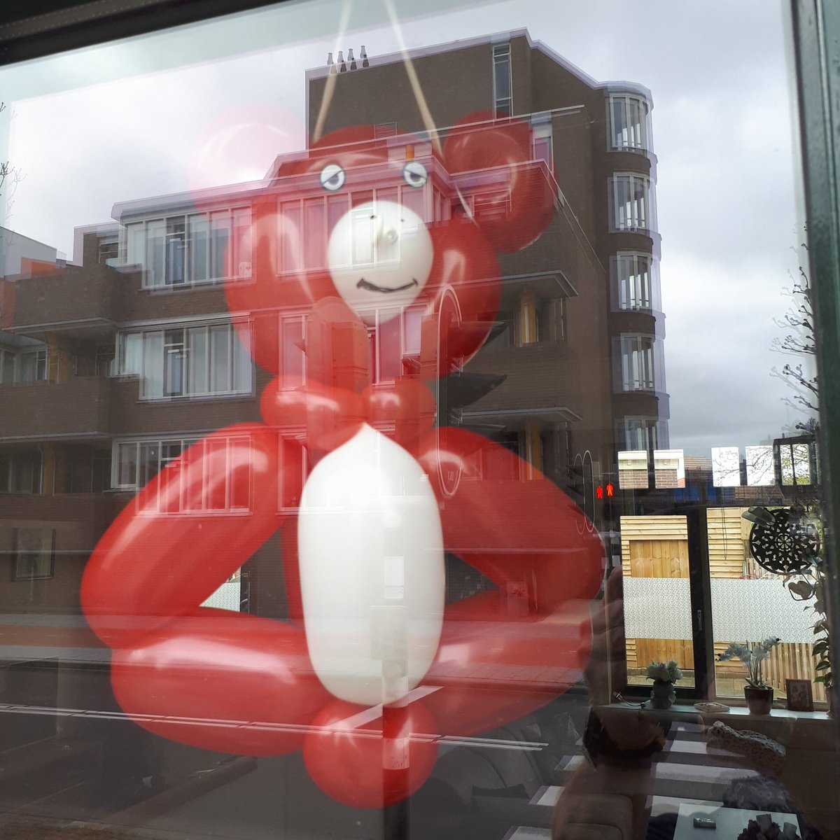 clowndombo's tweet photo. Ballonnen beertje voor het raam.. https://t.co/Ryvk06e00x