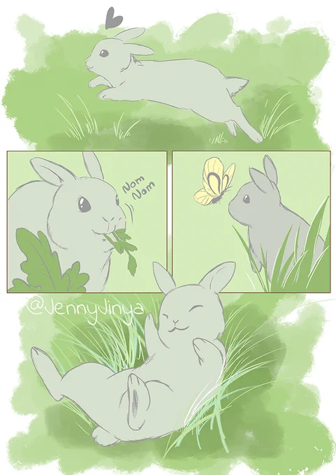 Kinda unhappy with this one, had too much story in my mind, but too few pages lol.
Anyway, the message is still important. Rabbits often suffer from poor keeping and are often abandoned, especially around Easter time. Remaining pages are in the comments.

1/3 