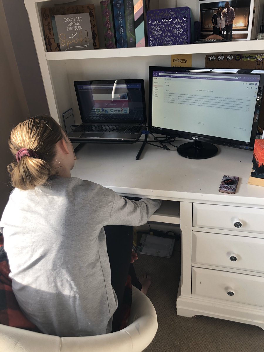 MHBossLady's tweet photo. Distance learning day 1. We got this! #STMAPride https://t.co/0UUQ7WUNAb