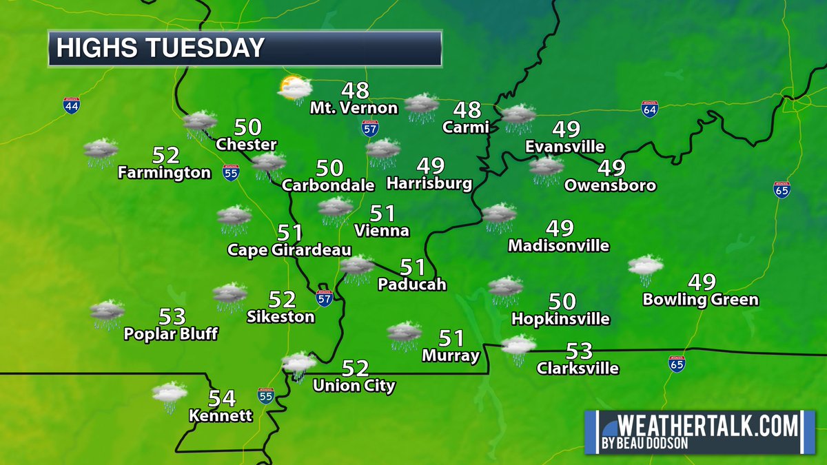 BeauDodson's tweet photo. #tristatewx #llwx #mowx #kywx #tnwx #rain 3/30/20 Rain chances ramp up tonight. The northern half of the region will have lower rain chances vs the southern half. North meaning Farmington, MO east towards Carmi, IL. Much lower chances north of there. https://t.co/CN03YzvJqz