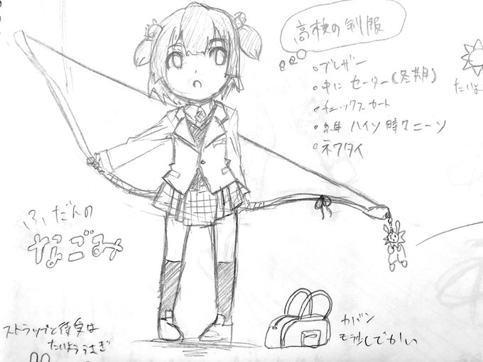 #初描きのうちのこと最近描いたうちのこ
最初期のなごみちゃんは弓を持っていたらしいゾ!(豆知識) 