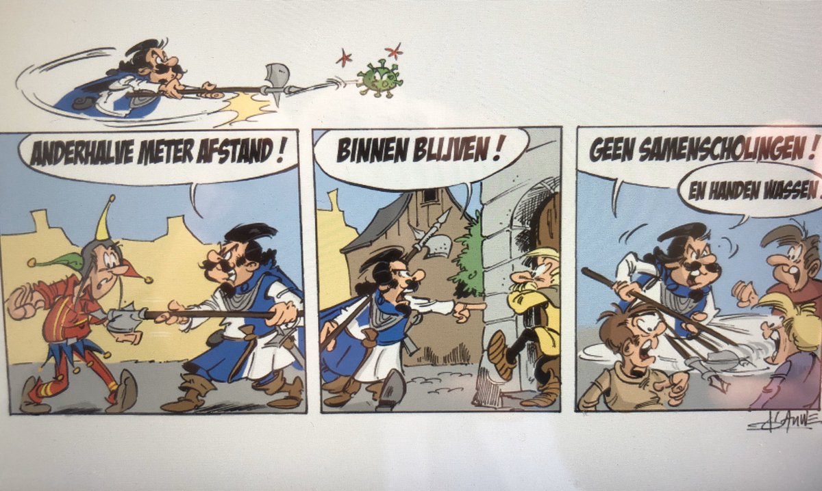OPPASSEN!!!
Ridder Dolf tegen Corona!
Met dank aan Paul Reichenbach en tekenaar Dirk van der Auwera