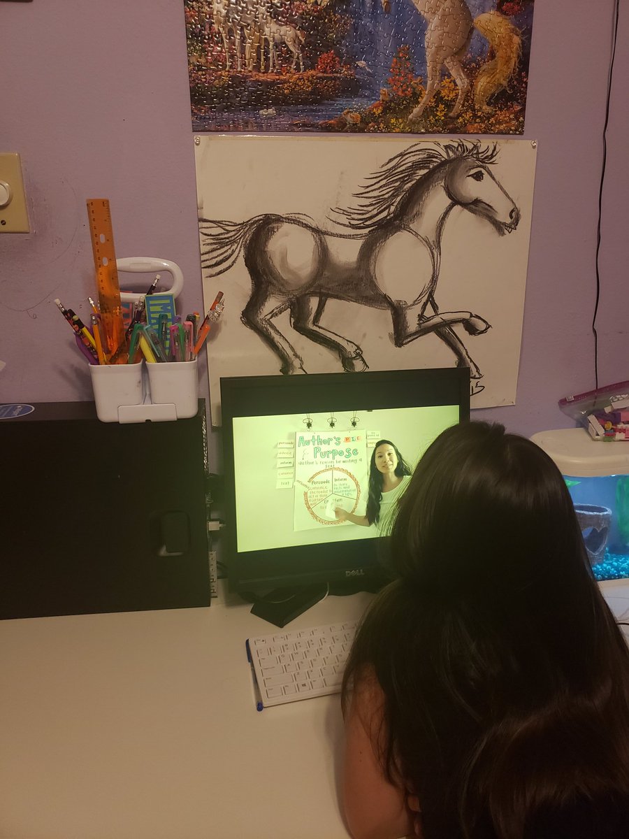 EldaCamacho8's tweet photo. Marlene is so engaged on her first official day of virtual learning. She is loving your lesson @MrsTrang_3rd @ExplorersCol https://t.co/H80VohKuJd