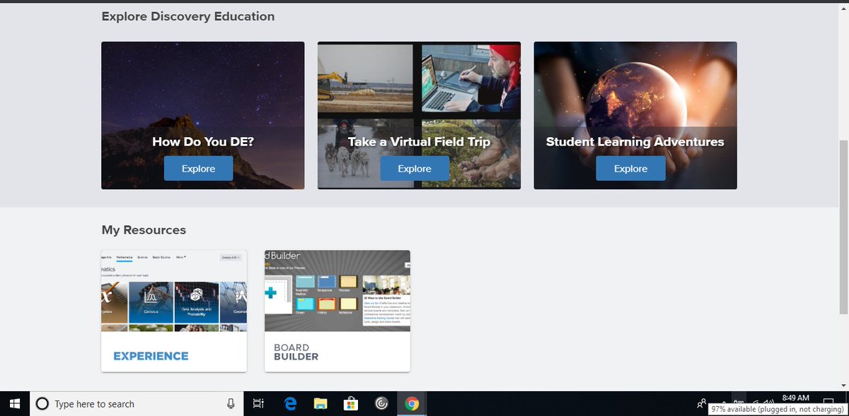 Once a #LodiUSDcmms student logs into the Clever Portal bit.ly/cmmsclever, s/he can access #DiscoveryEducation resources.
