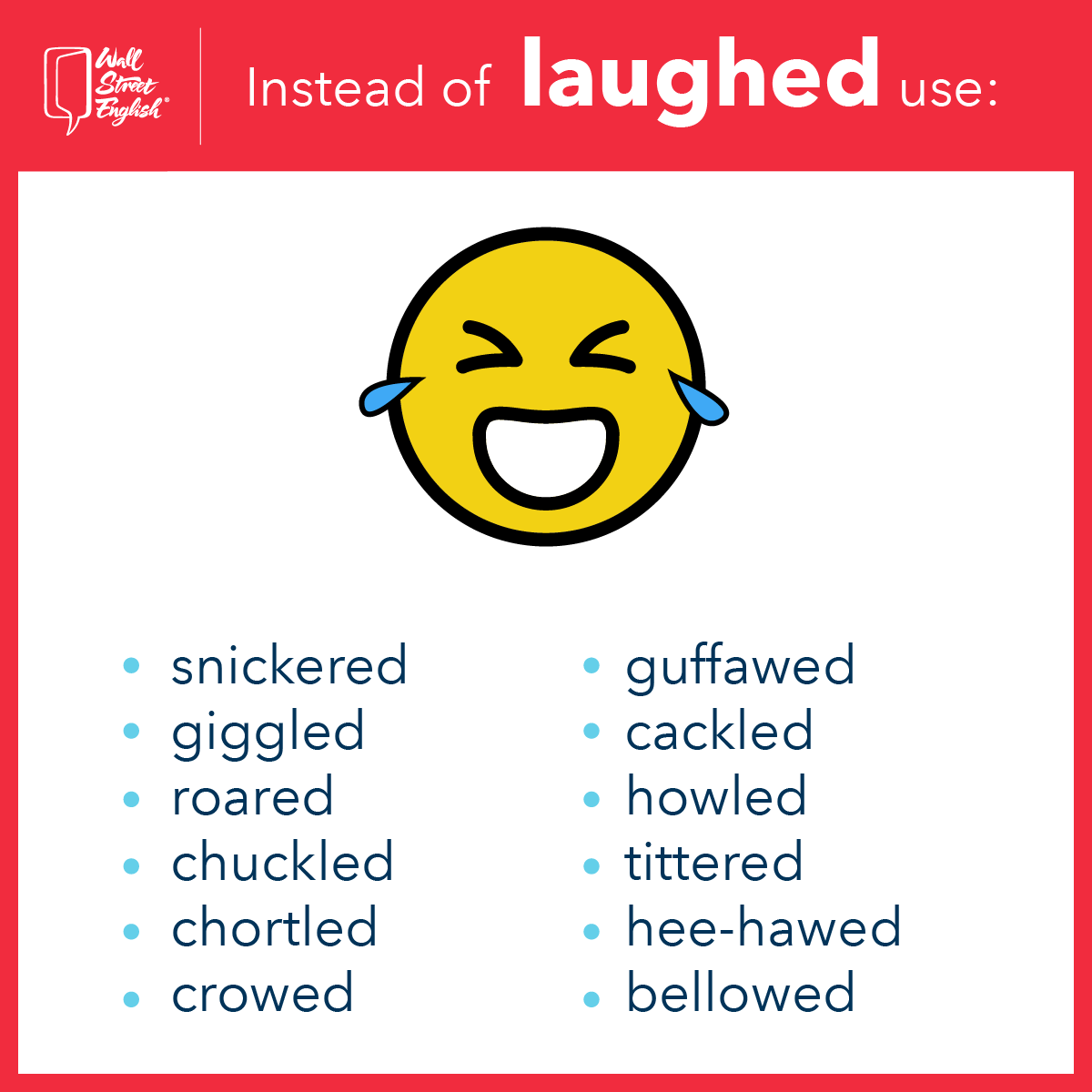 WSEMexico's tweet photo. #WSETips Conoce otras formas de decir "Laughed" 😂

https://t.co/HBEkSno2Xs

#Laughed #AprendeInglés #English #SayYes #EnglishTips https://t.co/iRQ69J9Nt0