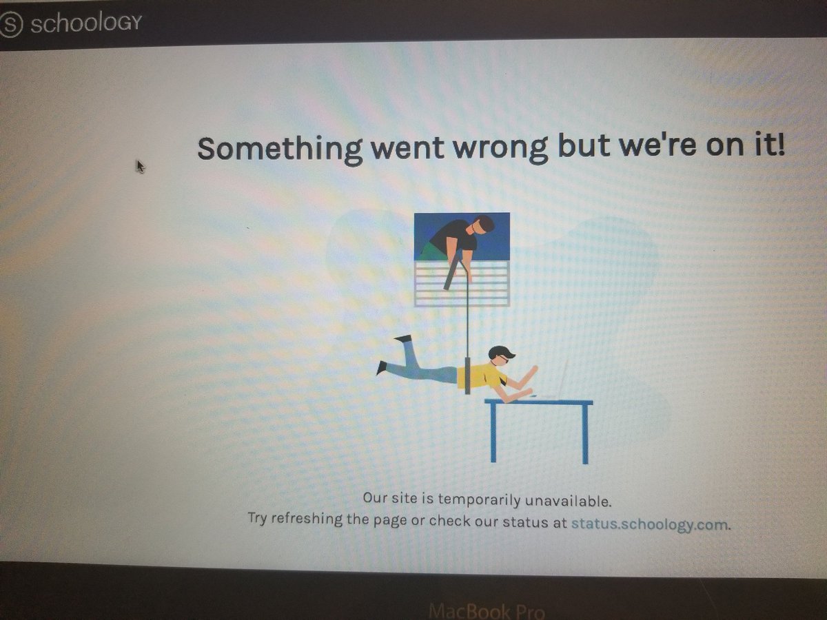 Online learning day 1 😂 guess we're all overloading Schoology