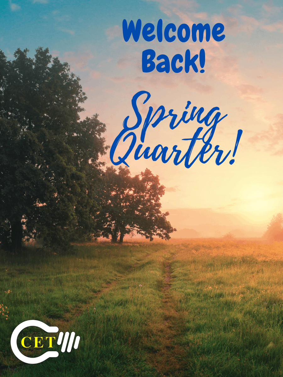 CETDePaul's tweet photo. Welcome back to DePaul! We hope everyone had a safe and healthy break! Although our CET lab is close during this uncertain spring quarter, we are still here to help any COE students, faculty, and staff. If you need help, please feel free to email us <CET@depaul.edu>. Thank you! https://t.co/KHikcutl2R