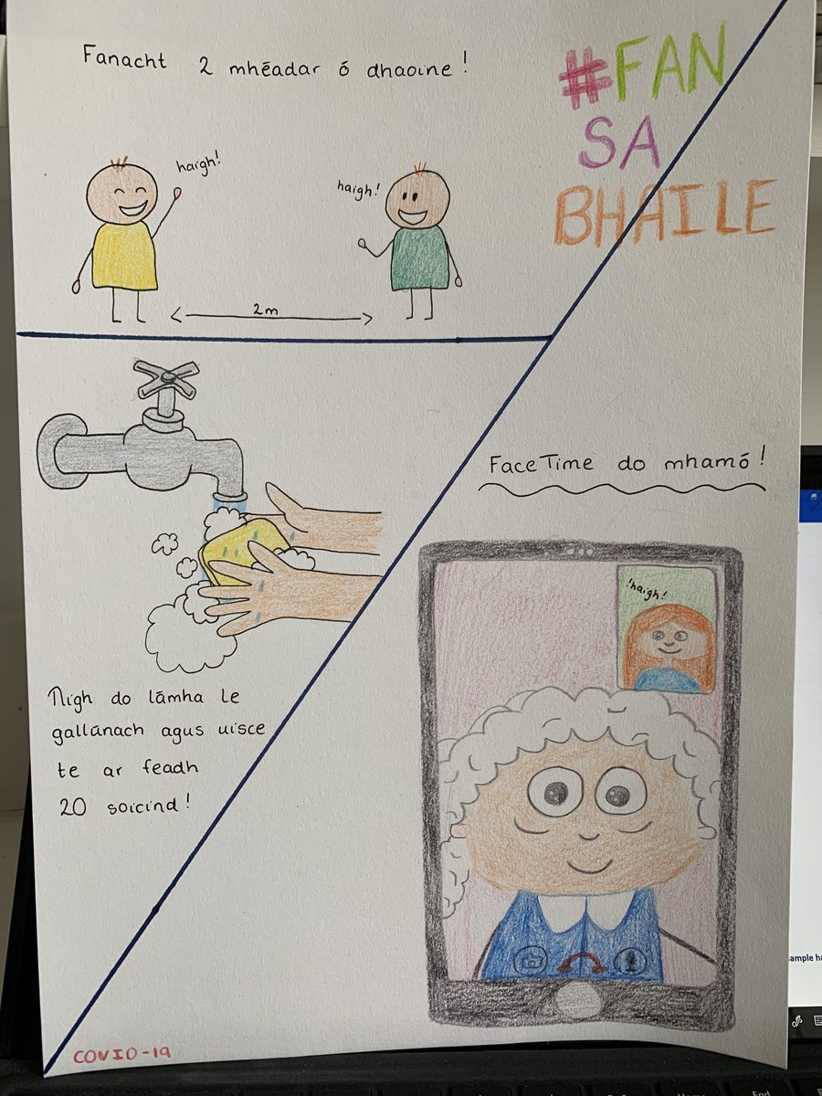My daughter just dropped this in to me - for her Irish homework. An-mhaith ar fad? #FánSaBhaile