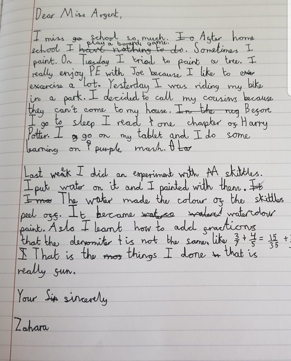 Shakera73752895's tweet photo. @WoolmoreTweets - my daughter wanted to write to headteacher to say what shes been doing. https://t.co/lqteWyH5bh
