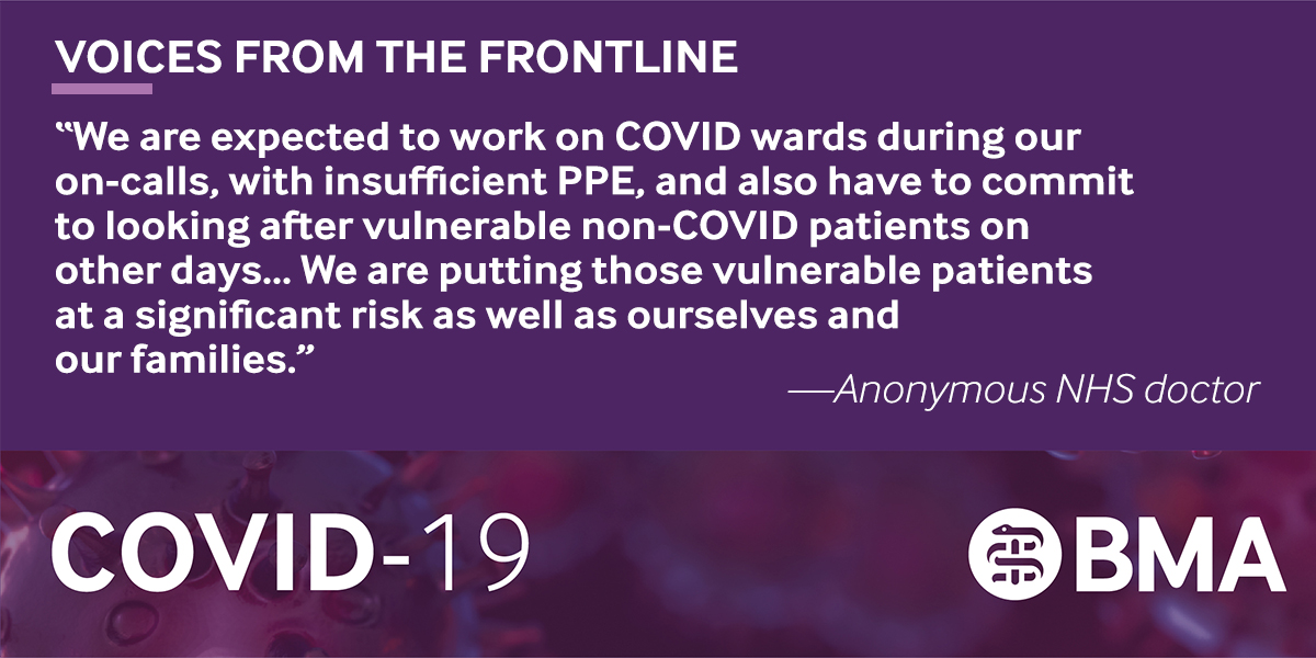A lack of equipment continues to put frontline NHS staff at risk. 

Not only that, but it's also unsafe for our patients, as one anonymous doctor told us this afternoon

We need urgent action on #COVID19 PPE