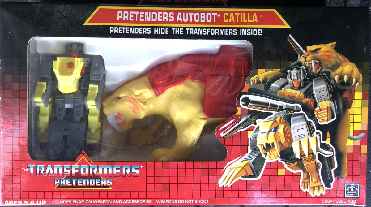 80sForNow's tweet image. Here is #Catilla, #Transformers #Pretender from later in the line. This is not a character I often see, we had a few Pretenders but I was getting out of the line around then. Pretty awesome figure and packaging art though. Anyone have or had this figure?