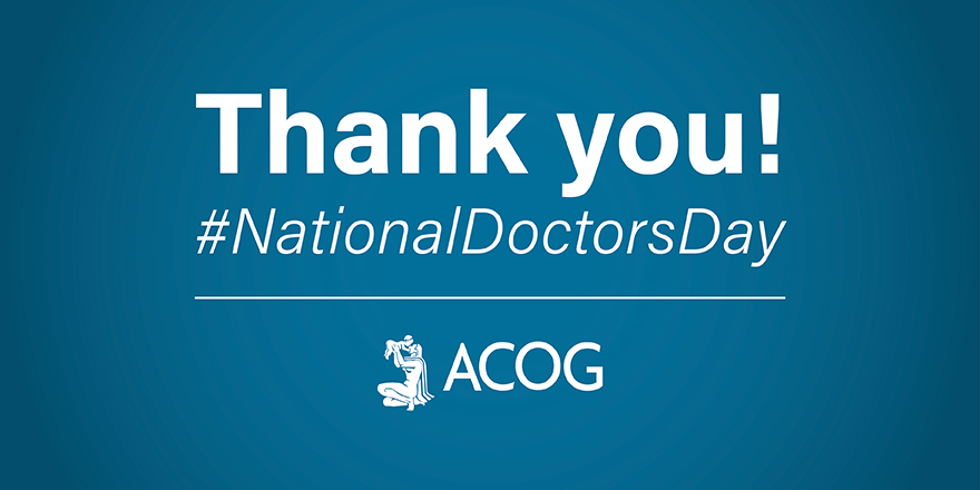 acog's tweet photo. Thank you to our nation's #obgyns who are on the front lines of caring for patients every day. We're working to support you during the #COVID19 pandemic. We celebrate your tireless commitment to #womenshealth &amp; your work supporting &amp; improving patients' lives. #NationalDoctorsDay https://t.co/uR9A2qnIxi