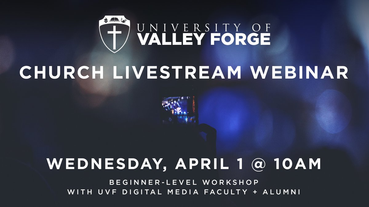 bit.ly/UVF-ChurchLive…

Is your church new to live-streaming? Tune into this free live webinar hosted by UVF’s Digital Media Faculty and alumni on Wednesday, April 1st at 10AM!