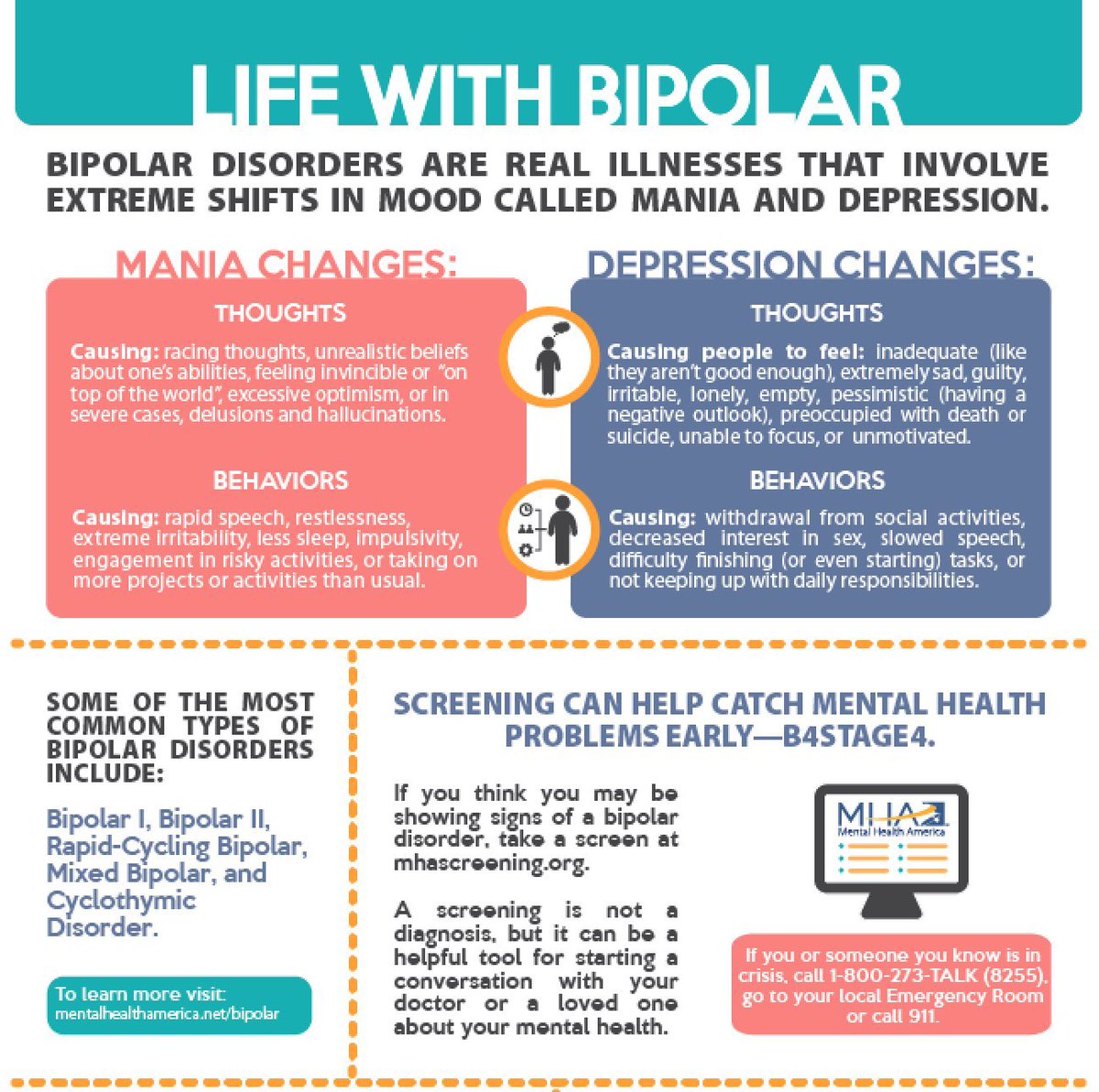 untactiveminds's tweet image. Today is #WorldBipolarDay, so let’s learn about this very real mental health condition that is more than “just feeling happy and then sad”. RT to educate someone on your timeline. You are not alone &amp;amp; having a bipolar disorder does not make you a burden. You’re loved! 💚