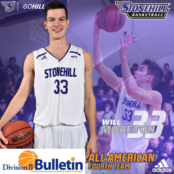 GoStonehill's tweet image. Congratulations to @StonehillBball senior guard Will Moreton, named a @SmallColHoops #DivisionIIBulletin All-American! #GoHill #NE10EMBRACE #NCAAD2