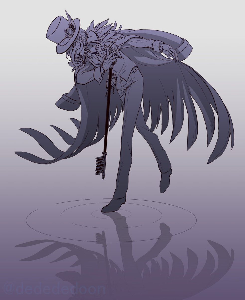 優雅にお辞儀する感じの学園長先生が見たいなと お辞儀というか降り立つ感じになった ででどんのイラスト