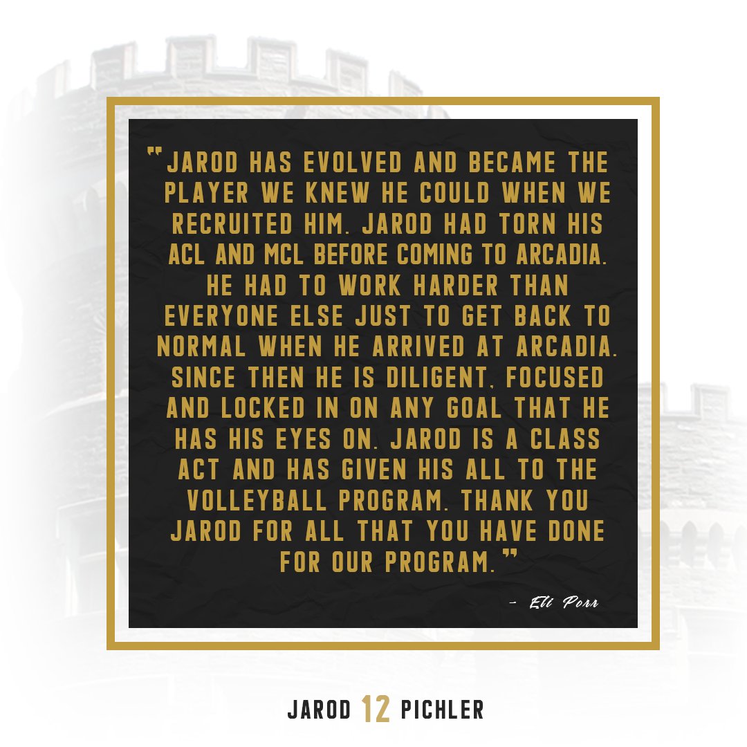 Arcadia_Knights's tweet photo. Jarod Pichler overcame injuries to become a key piece on the men’s volleyball team. #ThankYouSeniors #ArcadiaStrong https://t.co/xizuh0D3rC