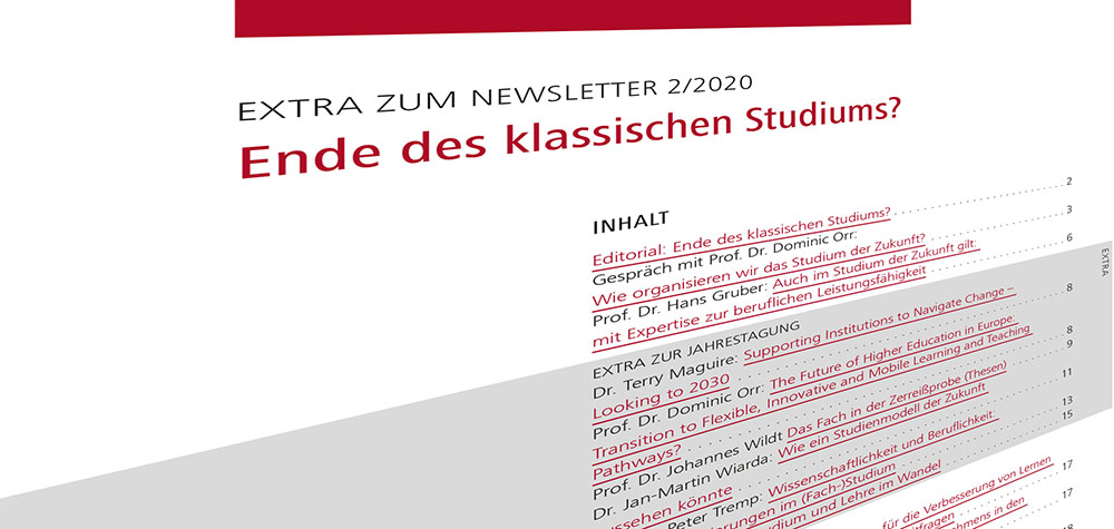 Projekt_nexus's tweet image. Wie sieht das #Studium der Zukunft aus? Dieser Frage widmet sich unser Abschluss-Newsletter „Das Ende des klassischen Studiums?“. Als Extra enthält er eine Reihe von Texten und Videobeiträgen, die für unsere Jahrestagung in Lüneburg geplant waren. hrk-nexus.de/fileadmin/reda…