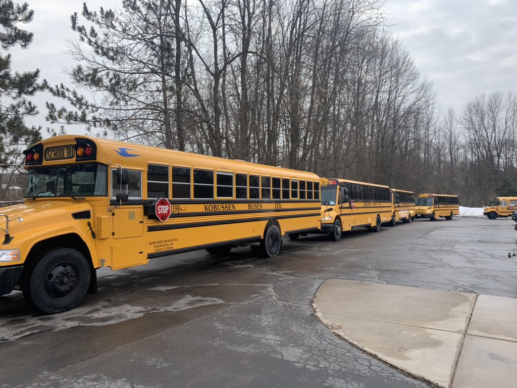 Brad Grayvold on Twitter "BonduelBears 8 buses with meals loaded on them rolling out from
