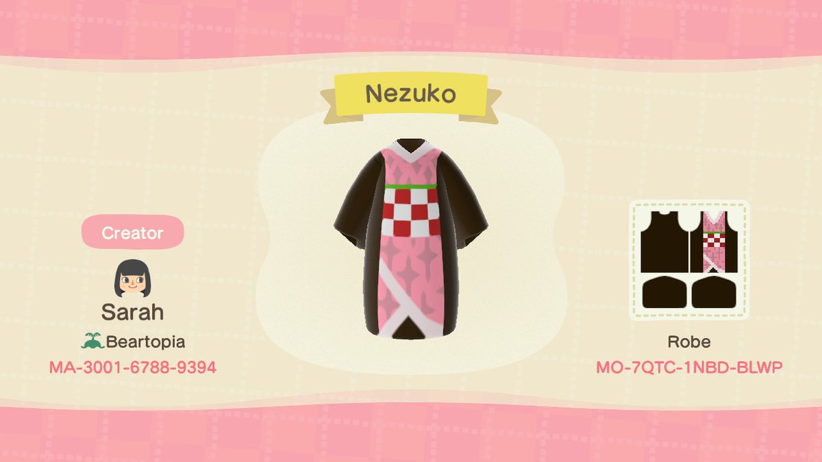 TheSarBear99's tweet photo. I made Nezuko! My heart is happy #AnimalCrossingNewHorizons #ACNHDesign #DemonSlayer https://t.co/rlfY8w7Els