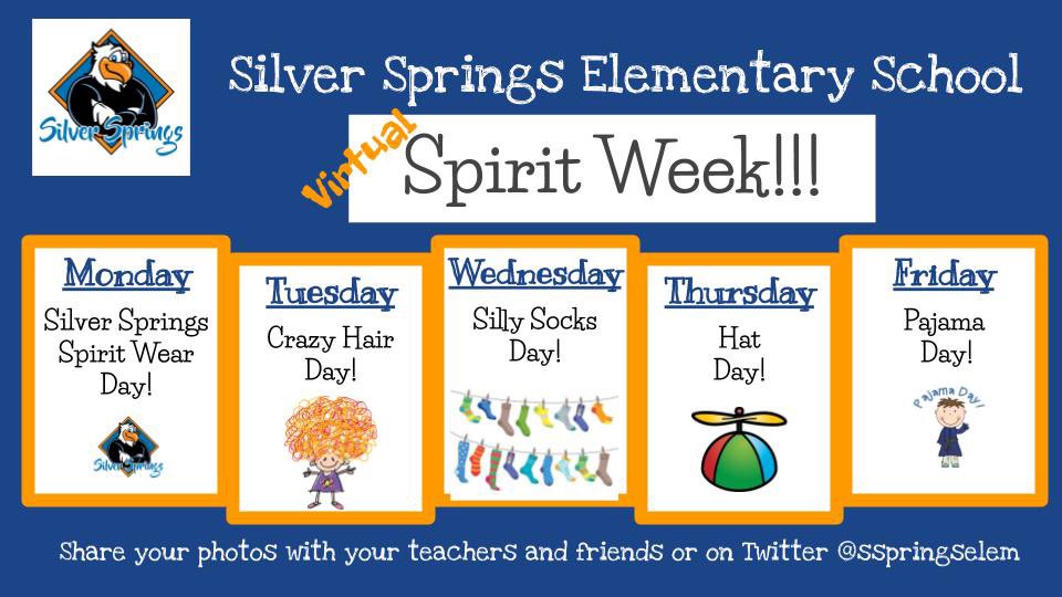 KariTackett's tweet photo. It's Virtual Spirit Week! Monday = Silver Springs Spirit Wear Day. I'm rocking my SS gear, are you? @sspringselem https://t.co/4MISIatiV2