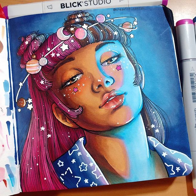 Blick Art Materials on X: Seeing stars! 🤩 Carrah (IG: Creative_Carrah)  uses BLICK Studio Brush Markers & Copic Sketch Markers to create a dreamy  morning glow effect. 🌟 🛍: BLICK Studio Brush