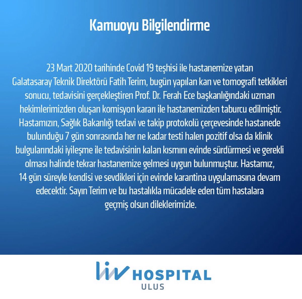Koronaya karşı yeni kozumuz: Liv Hospital!!! Yerlerde alkışlıyoruz👏🏻