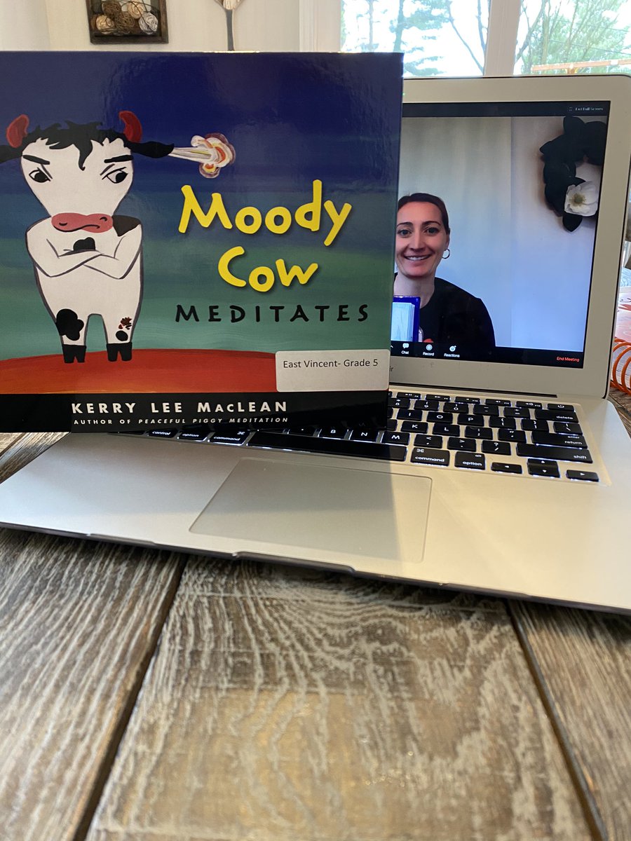 MrsLavelleEV's tweet photo. This Monday morning called for a little “Moody Cow Meditates” during our virtual Morning Meeting! #mindfulmonday #meditation #WeLoveEastVincent #justkeepteaching #thatsSEL https://t.co/GxQx1KZXEr