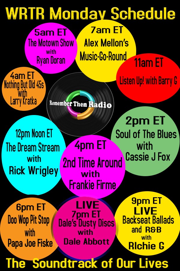 CassieJFox's tweet photo. Monday Schedule #WRTR Remember Then Radio
Listen Link: https://t.co/JUJG2ocHCe Tune In App 4 Bluetooth #Variety #GoodTimes #GreatOldies #RnB #Soul #DoWop #VocalGroup #Classics #Blues #Memories #MusicMonday #BlueMonday https://t.co/5vF6IGlxGP