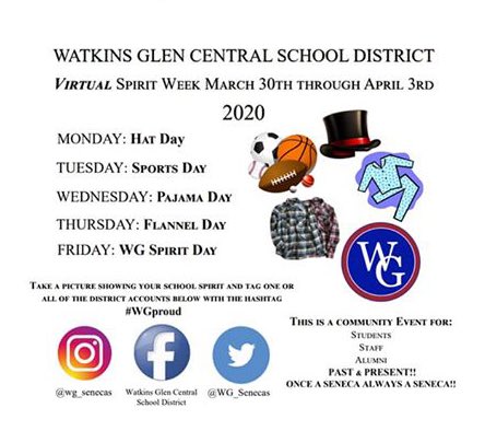 Virtual Spirit Week at WGCSD, homeschool campus. Hat day! @WG_Senecas