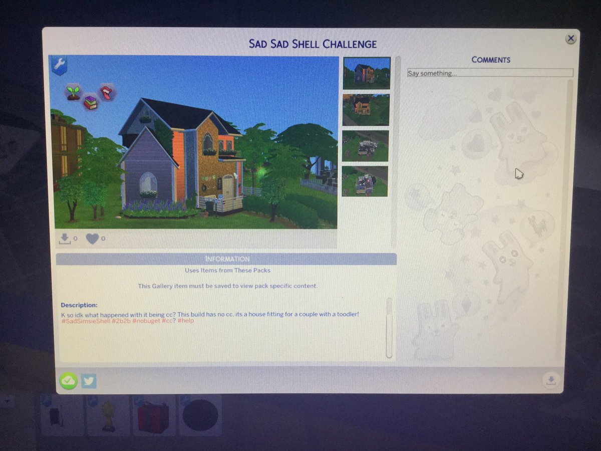 lexibuilds's tweet photo. @EA #thesims4 @lilsimsie this house has no cc but for some reason is says it does- I’m absolutely devastated because I spent hours building this for it to be marked with cc?! Help plz. https://t.co/2Gqlxx2sMM