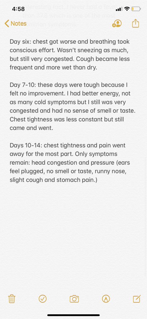 dwyaa's tweet image. Hoping my experience with Covid-19 can help someone out there. It was unlike anything I’ve had before, but I’m happy to say I’m considered a resolved case in Nova Scotia! Seeing other people’s symptoms really helped me, so here’s how I felt. 

Stay safe 💛 

#COVID19