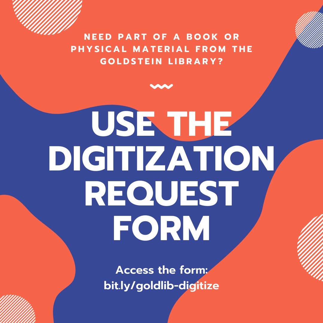 RinglingLibrary's tweet image. The Library wants to help users access physical materials (books, magazines, or other items in the collection) from off campus. Visit the new digitization request form for more info: bit.ly/goldlib-digiti…  #goldlibresources #goldsteinlibrary #ringlingcollege