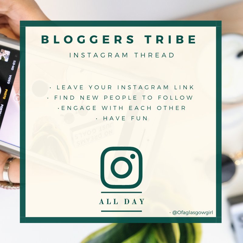 BloggersTribe's tweet photo. Happy Monday everyone! 😊 I know this is late (it's been a day 😴) but better late than never! 

Instagram thread time 📸 Leave your IG links 👇 and find new people to connect &amp; grow with 🌱

I'm at https://t.co/uVxisM8nlu &amp; following back 😘💖

- Ofaglasgowgirl 

#Bloggerstribe https://t.co/tplZtMwq0e