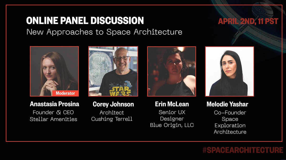 Interested in doing something different? Register for the #virtualpanel, “New Approaches to #SpaceArchitecture,” on April 2 and hear how a creative group of designers &amp; researchers w/ moderator @glazizglazgo envision the non-earthly dwellings of tomorrow. stellaramenities.space/new-approaches…