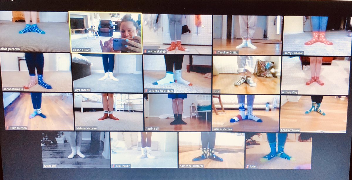 BrigadeMissyE's tweet photo. Ballet and crazy sock day!!!!  That’s how we do eLearning in dance class!!! 🧦 💃🏽 https://t.co/lqiBVOSIId