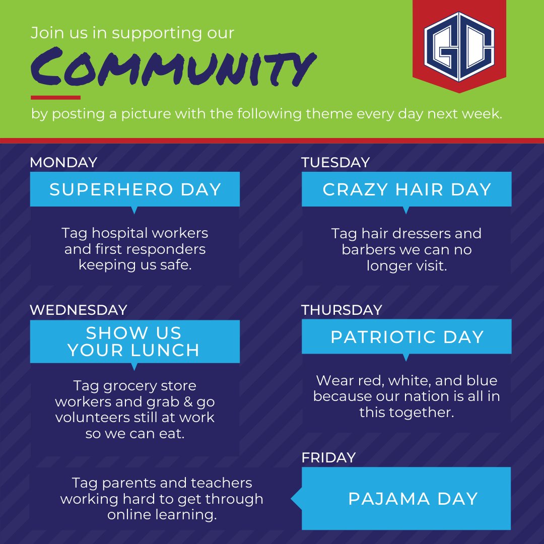 Let's get involved in the district's spirit week! Send me your superhero pics today! :) Hope everyone is doing well!