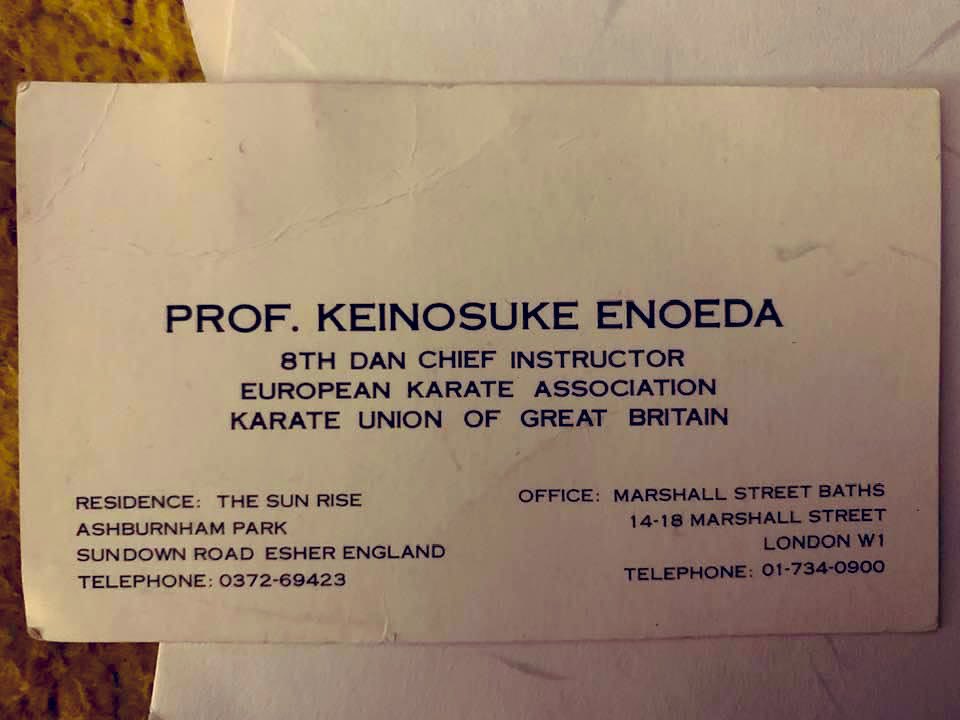 MarshallStrDojo's tweet photo. One from the treasure trove: 

🥋 Sensei Craig Raye’s Dojo membership for Marshall Street
⛩ Sensei Enoeda’s business cards 

Remembering Sensei Keinosuke Enoeda (04/07/35 - 29/03/03)

#Karate #Shotokan https://t.co/slECtxduDN