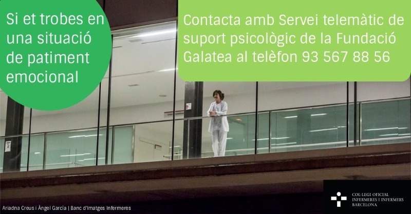 🤝 #Covid19 Recorda que tens a la teva disposició el servei telemàtic de suport psicològic de la #FundacióGalatea per a professionals de la salut 

📞 93 567 88 56
🕘 De 9:00 a 22:00 h, tots els dies de la setmana