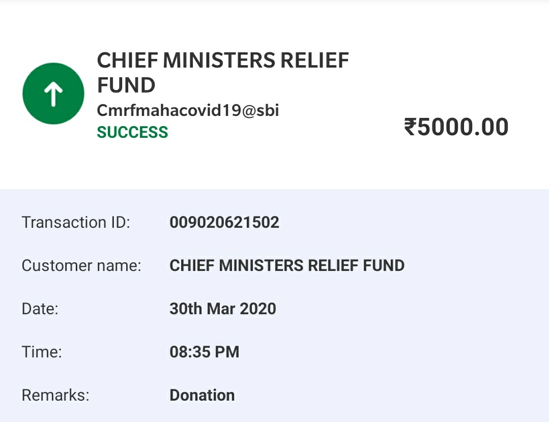 ShayPhavade's tweet photo. I've done my tiny bit.
Together we will win this #WarAgainstVirus.

@CMOMaharashtra @OfficeofUT
@MahaDGIPR #LetsFightCovid19 #Covid_19 https://t.co/754WyoFWHs
