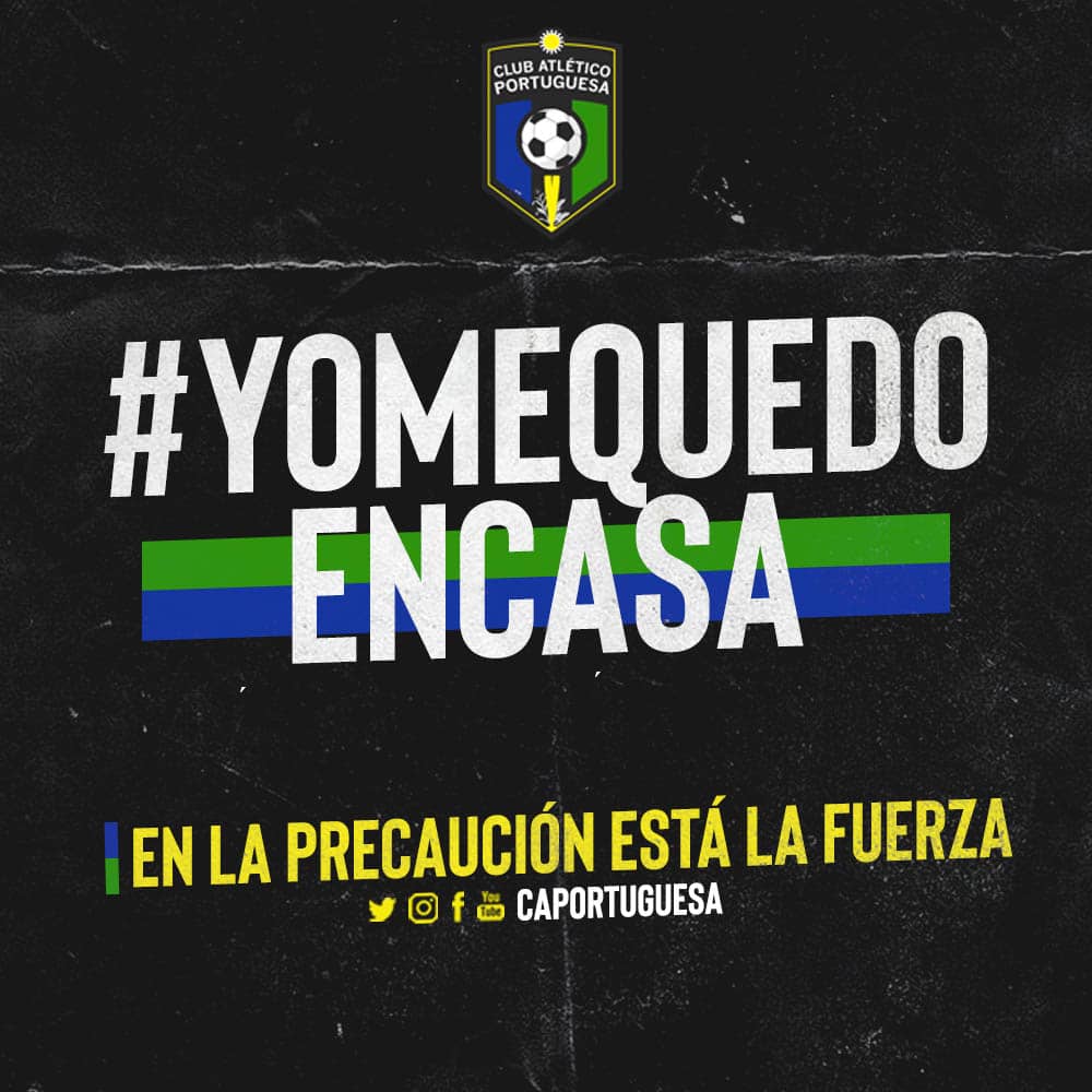 CAPortuguesa's tweet photo. ¡LA SALUD VA PRIMERO! 💚💙

➡️ Quédate en casa.

#FuerzaAtletica | #FelizLunes | #30Mar https://t.co/4qV618Oqhx