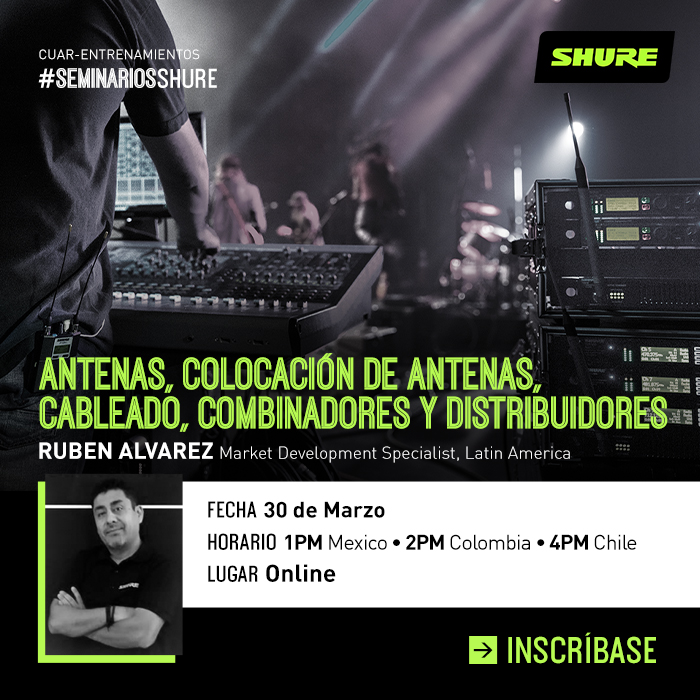 ProSonidoEC's tweet photo. Hoy #SeminarioShure -Antenas, Colocación de Antenas, Cableado, Conbinadores y Distribuidores-
.
Lunes, 30 de Marzo - 14hrs
Panelista: Ruben Álvarez
.
📝Inscripciones aquí: https://t.co/zjJRicpzGQ
.
.
#Entrenamiento
#Seminario
#Seminarioshure
#Shure
#Radiofrecuencia https://t.co/MH5PKLkccX
