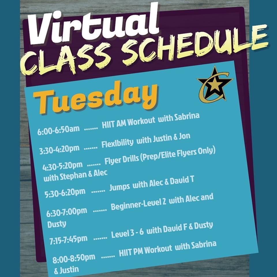ChampionCheerAS's tweet photo. We had a great week of Virtual Classes &amp; are ready for week 2️⃣! All classes are offered on Zoom AND your enrollment gives you access to ALL classes! (Flyer class is the only restricted class.)
To register - visit https://t.co/I6yj9oGZmY &amp; enroll through the parent portal! https://t.co/A8Ltyd9Nww