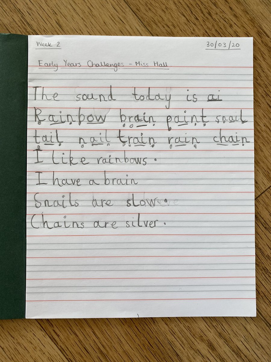 lavinia18's tweet photo. @earlyyearsHTPS Sophia’s words and sentences! We are enjoying the daily challenges! Thank you! https://t.co/wSNJ4p28Vt