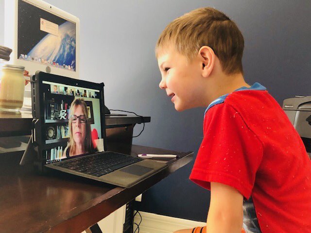 LisaPatt1's tweet photo. E-learning has begun. My little Shining Stars really enjoyed seeing one another, and having the opportunity to chat on Zoom. I’m thankful for this platform.❤️@CESCorkyBear https://t.co/Vdd5cPHYHo