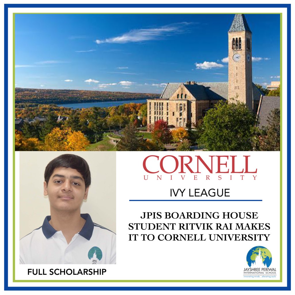 JPIS Boarding House student Ritvik Rai makes it to the prestigious Ivy League Cornell University on full scholarship consistently ranked amongst the best Universities in the world for engineering.
#cornell #jpis #jpischool #education #highereducation  #universityplacement
