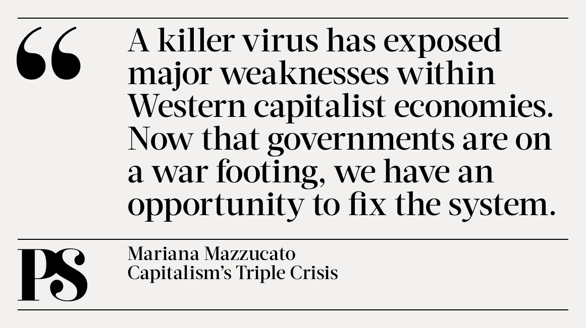 ProSyn's tweet photo. One lesson from the 2008 financial crisis is that support for businesses must come with strings attached, argues @MazzucatoM. Otherwise, the few will once again reap the benefits of economic recovery, while the many continue to suffer. https://t.co/WHpiUedyEn https://t.co/c0rlAvTeJf